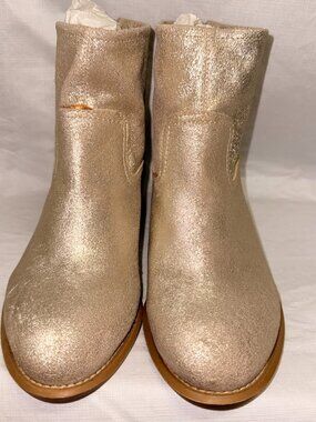 GAP Distressed Gold Metallic Leather Ankle Boots – Size 6